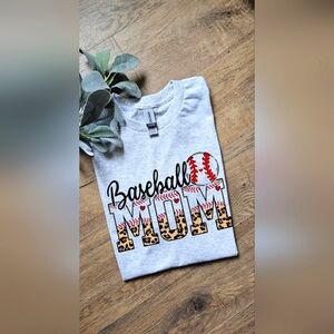 Cute Baseball Mom Cheetah Print Momlife Mom Shirt